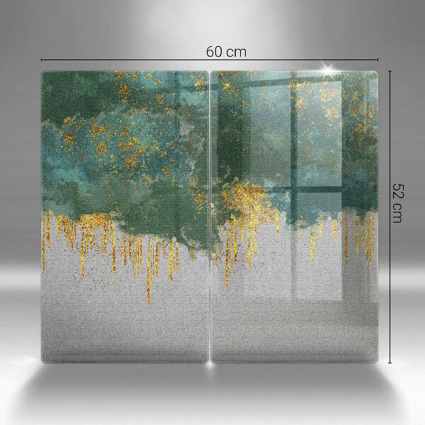Glass chopping board Abstraction with gold
