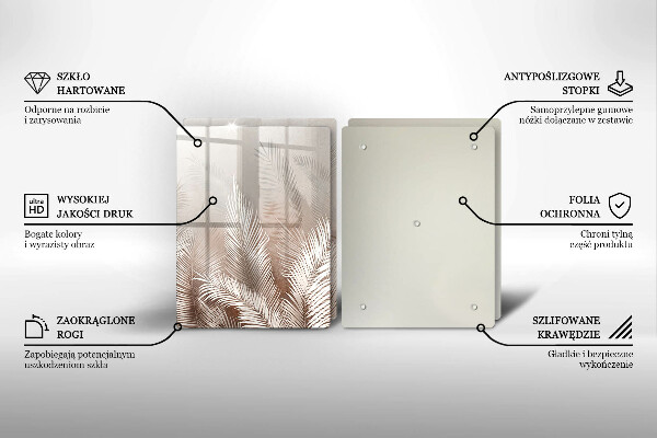 Glass chopping board Boho leaf vegetation