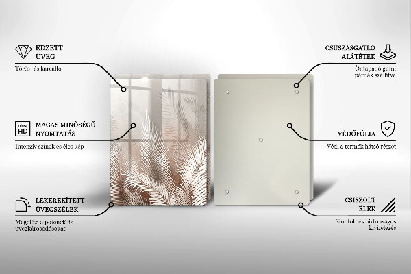 Glass chopping board Boho leaf vegetation