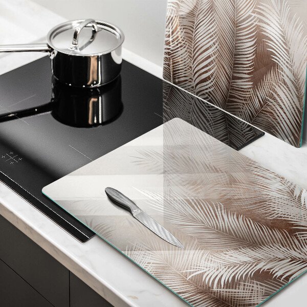 Glass chopping board Boho leaf vegetation