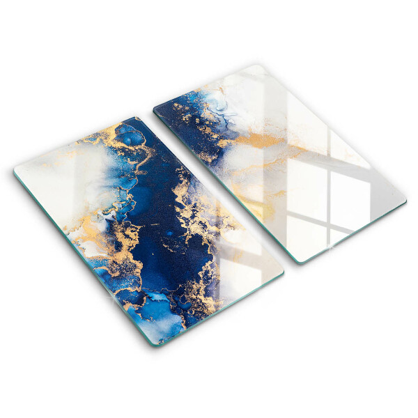 Glass chopping board Abstraction with blue