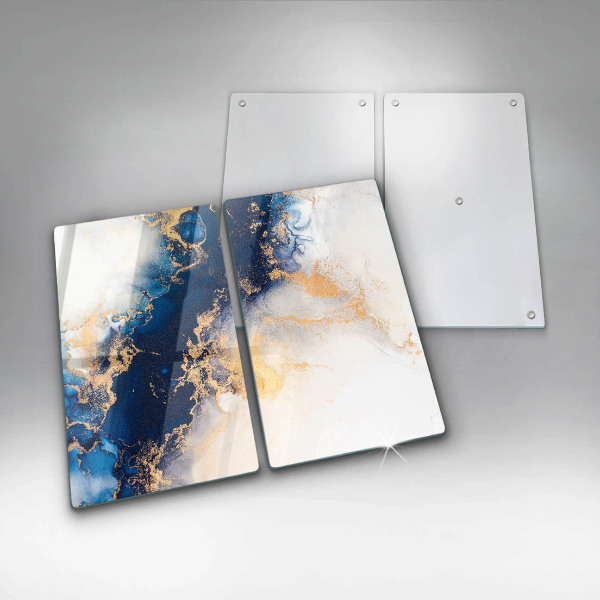 Glass chopping board Abstraction with blue