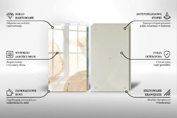 Glass chopping board Bright boho shapes