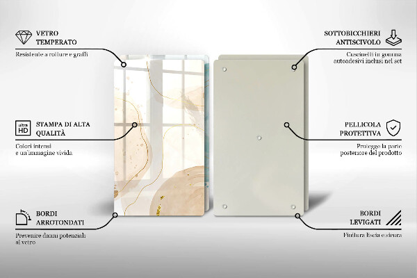 Glass chopping board Bright boho shapes