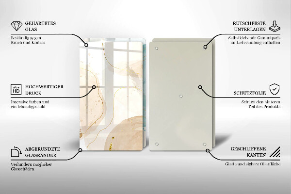 Glass chopping board Bright boho shapes