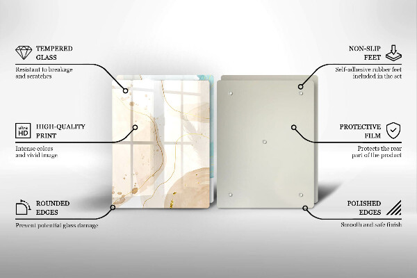 Glass chopping board Bright boho shapes