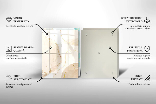 Glass chopping board Bright boho shapes