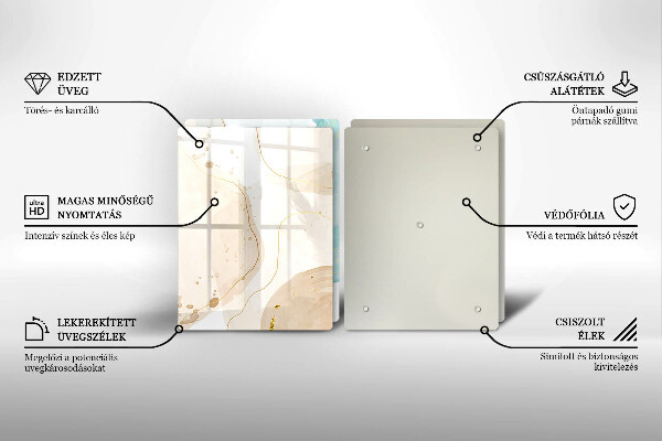 Glass chopping board Bright boho shapes