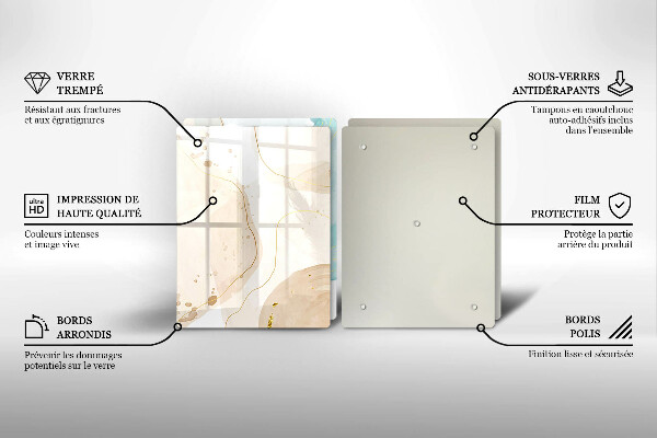 Glass chopping board Bright boho shapes