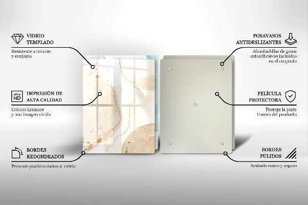 Glass chopping board Bright boho shapes