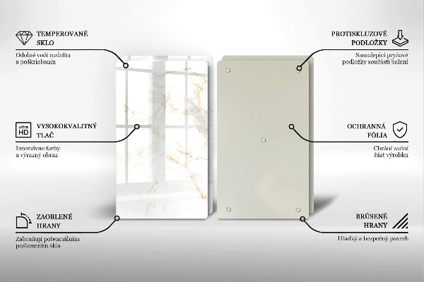 Glass chopping board Elegant stone marble