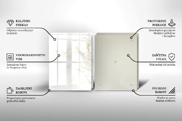 Glass chopping board Elegant stone marble