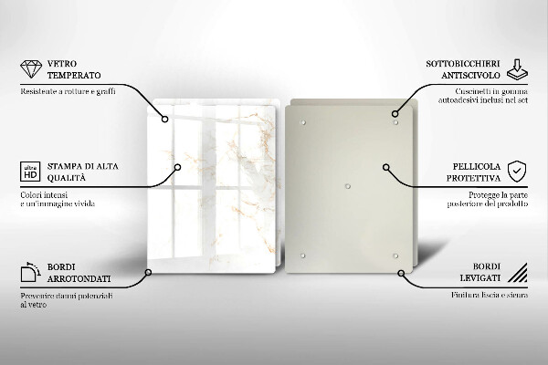 Glass chopping board Elegant stone marble