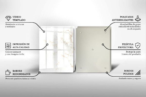 Glass chopping board Elegant stone marble