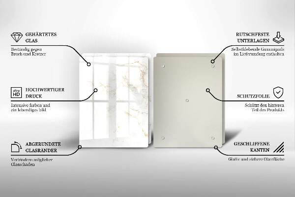 Glass chopping board Elegant stone marble