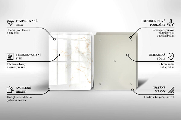 Glass chopping board Elegant stone marble