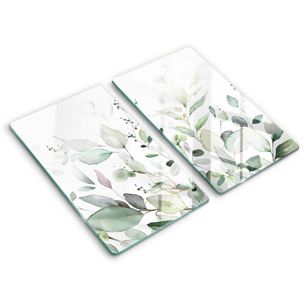 Glass chopping board Watercolor plants