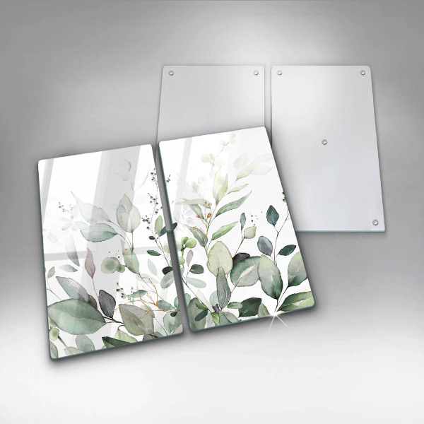 Glass chopping board Watercolor plants
