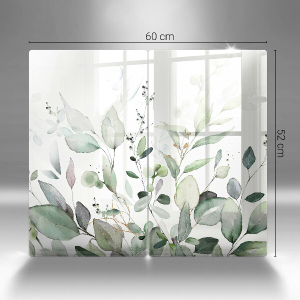 Glass chopping board Watercolor plants