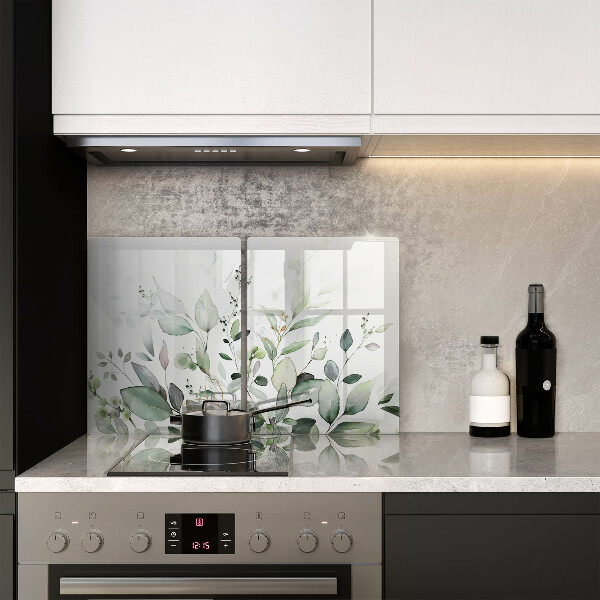 Glass chopping board Watercolor plants