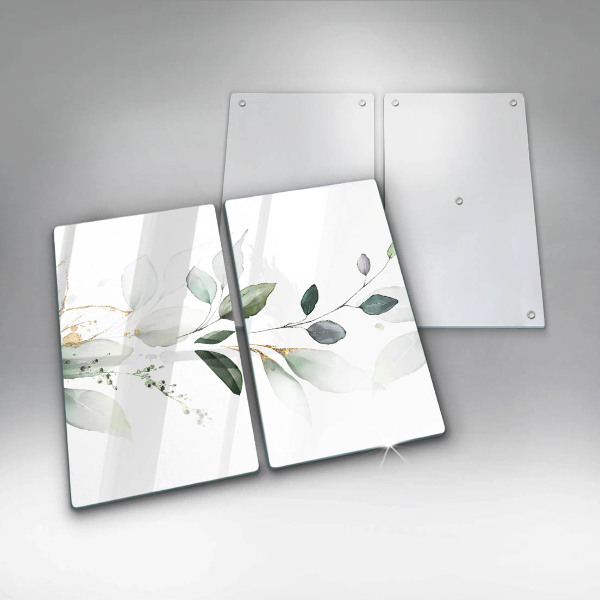 Glass chopping board Watercolor leaves