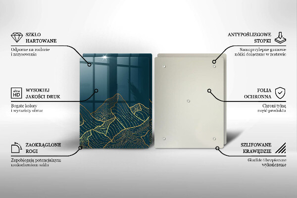 Glass chopping board Abstract mountains