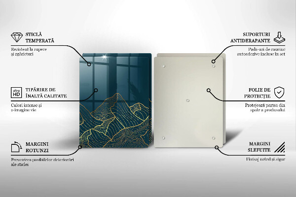 Glass chopping board Abstract mountains