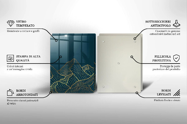 Glass chopping board Abstract mountains