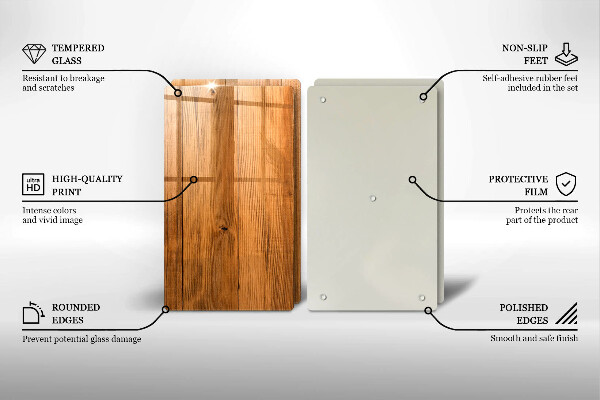 Glass chopping board Wooden planks