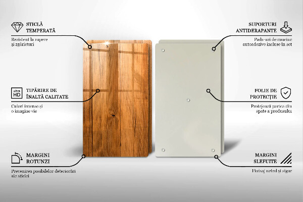 Glass chopping board Wooden planks