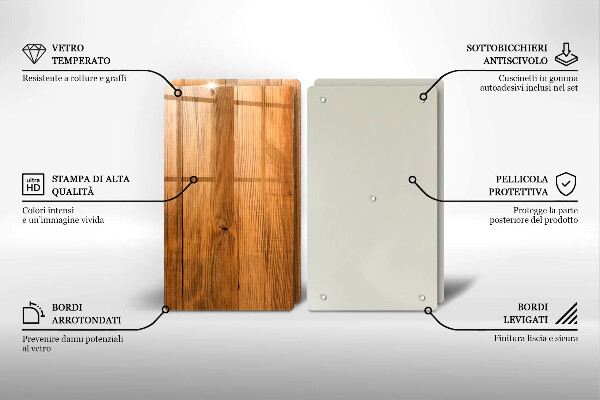 Glass chopping board Wooden planks