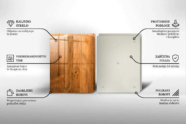 Glass chopping board Wooden planks