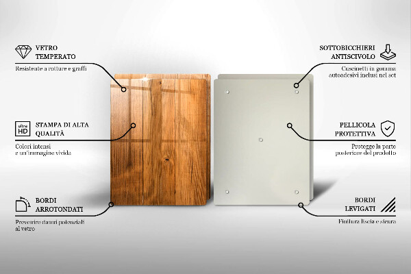 Glass chopping board Wooden planks