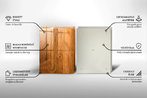 Glass chopping board Wooden planks