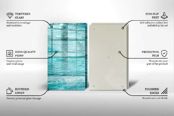 Glass chopping board Vintage wooden boards