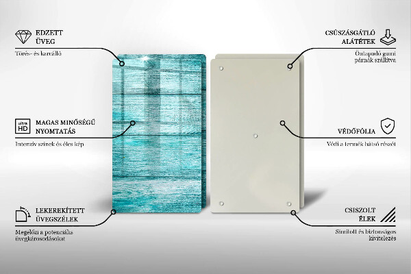 Glass chopping board Vintage wooden boards