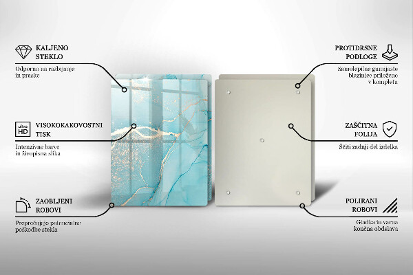 Glass chopping board Abstraction stone