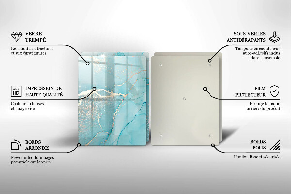 Glass chopping board Abstraction stone