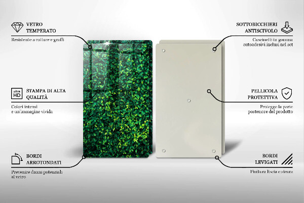 Glass chopping board Plant small leaves