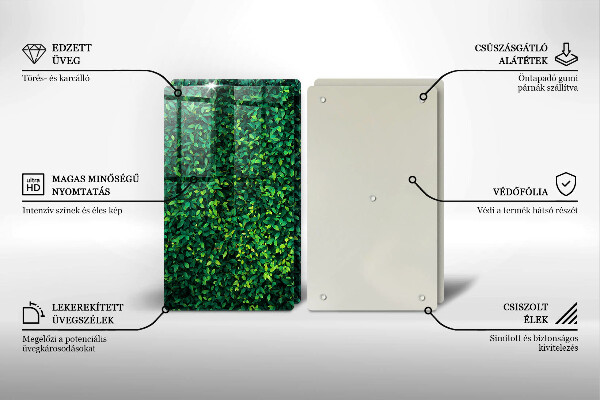 Glass chopping board Plant small leaves