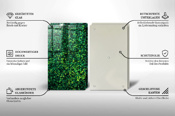 Glass chopping board Plant small leaves