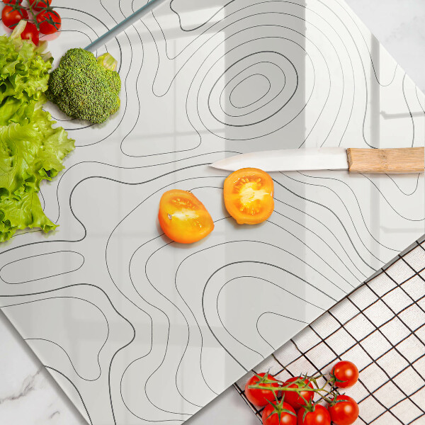 Glass chopping board Line-art design