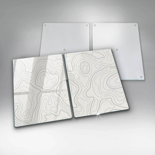 Glass chopping board Line-art design