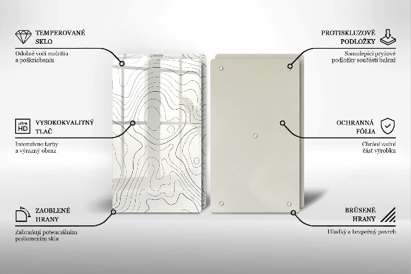 Glass chopping board Line-art design
