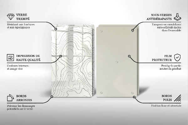 Glass chopping board Line-art design