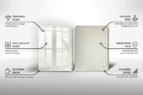 Glass chopping board Line-art design