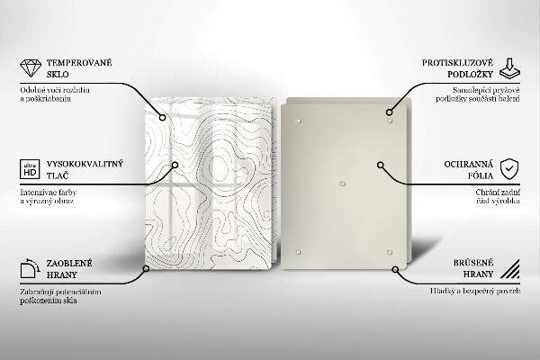 Glass chopping board Line-art design