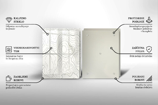 Glass chopping board Line-art design