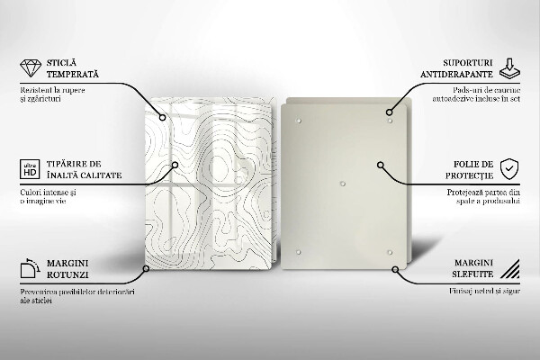Glass chopping board Line-art design