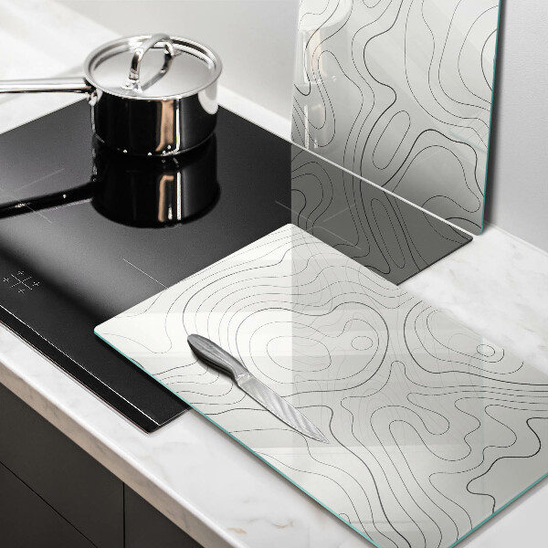 Glass chopping board Line-art design